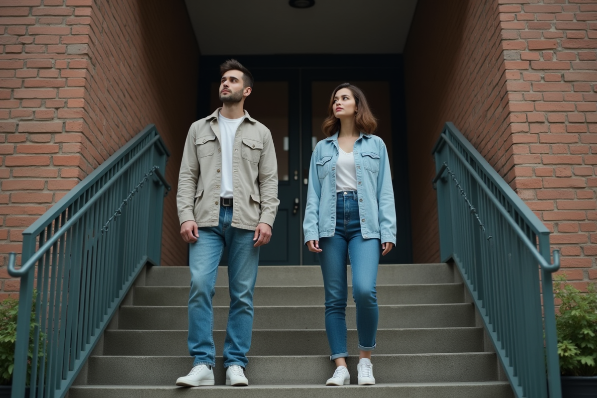 Jeune couple regardant l