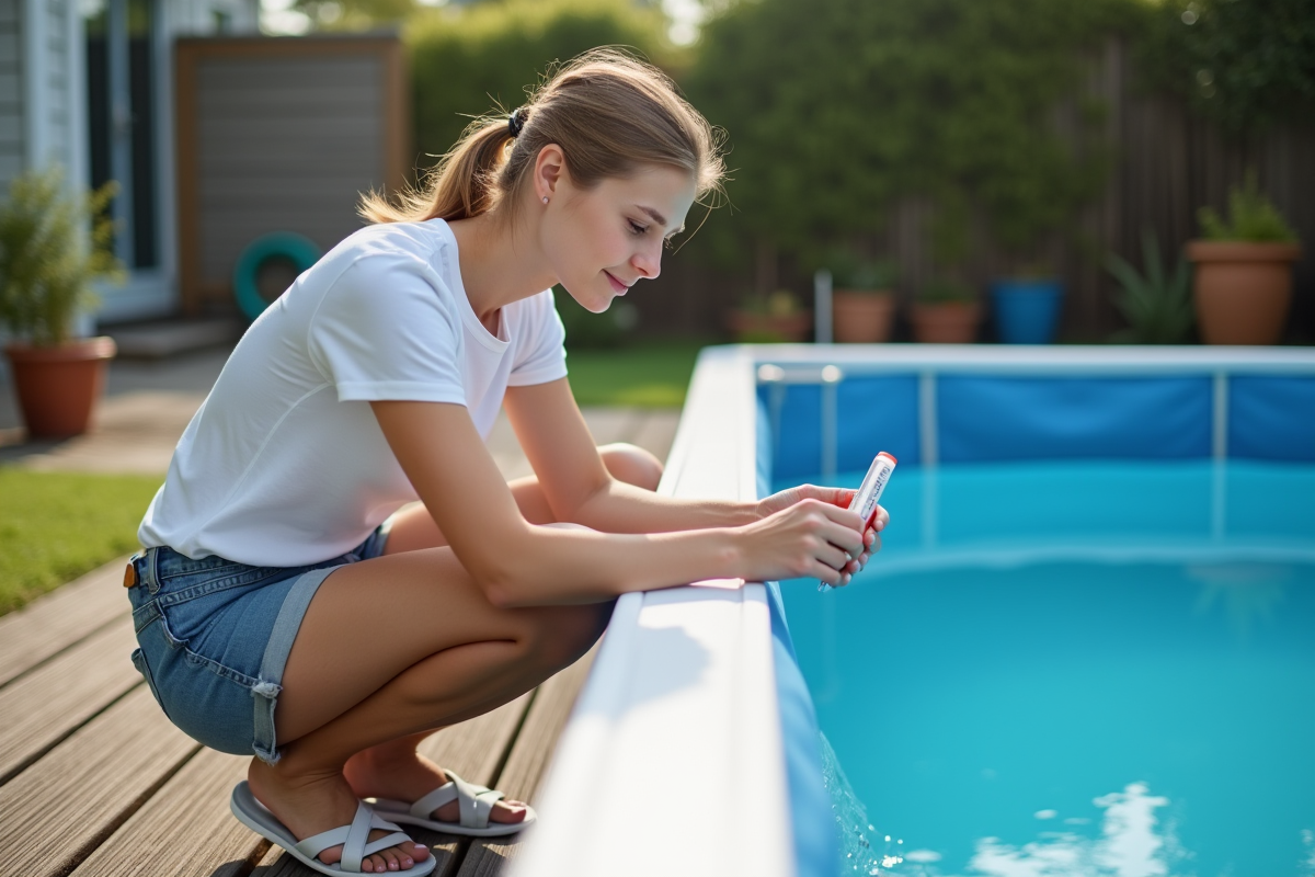 Jeune femme contrôlant la qualité de l