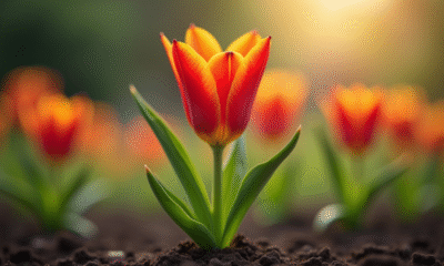 Fleur en forme de V éclatante dans un jardin frais