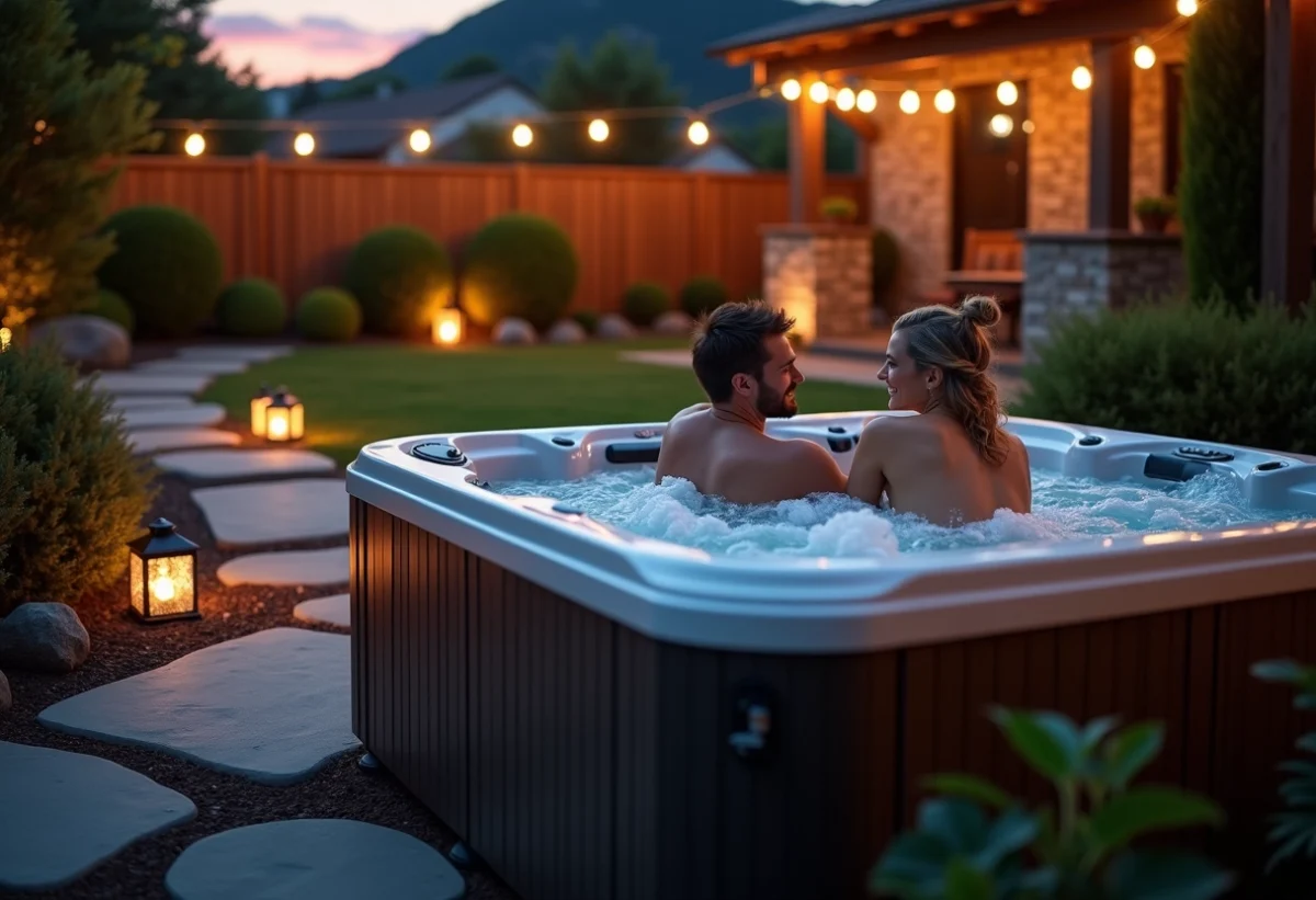 spa dans un jardin
