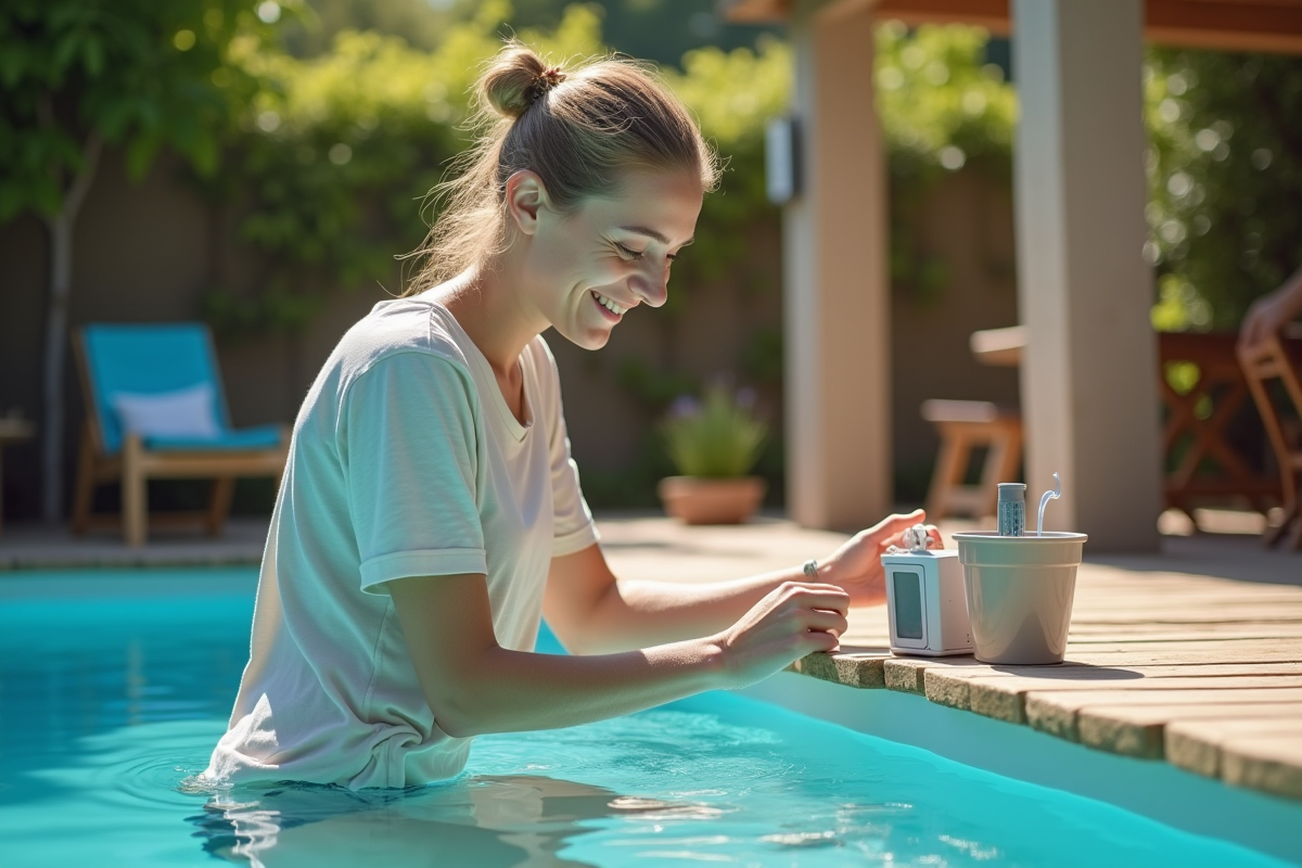 Jeune femme testant la qualité de l
